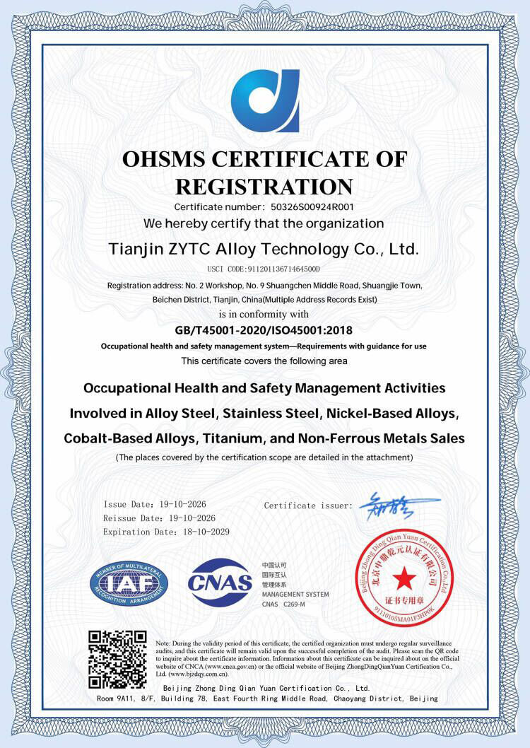 ISO45001:2018 OCCUPATIONAL HEALTH & SAFETY MANAGEMENT SYSTEM CERTIFICATE
